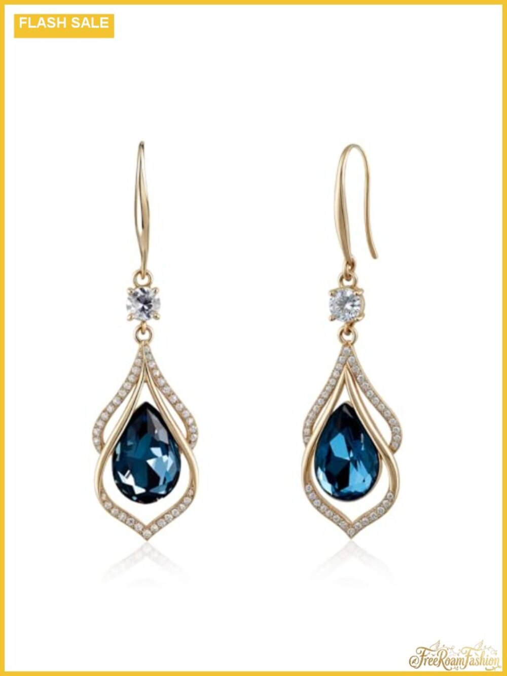 Gold Plated Teardrop Dangle Earrings for Women Hypoallergenic Zirconia